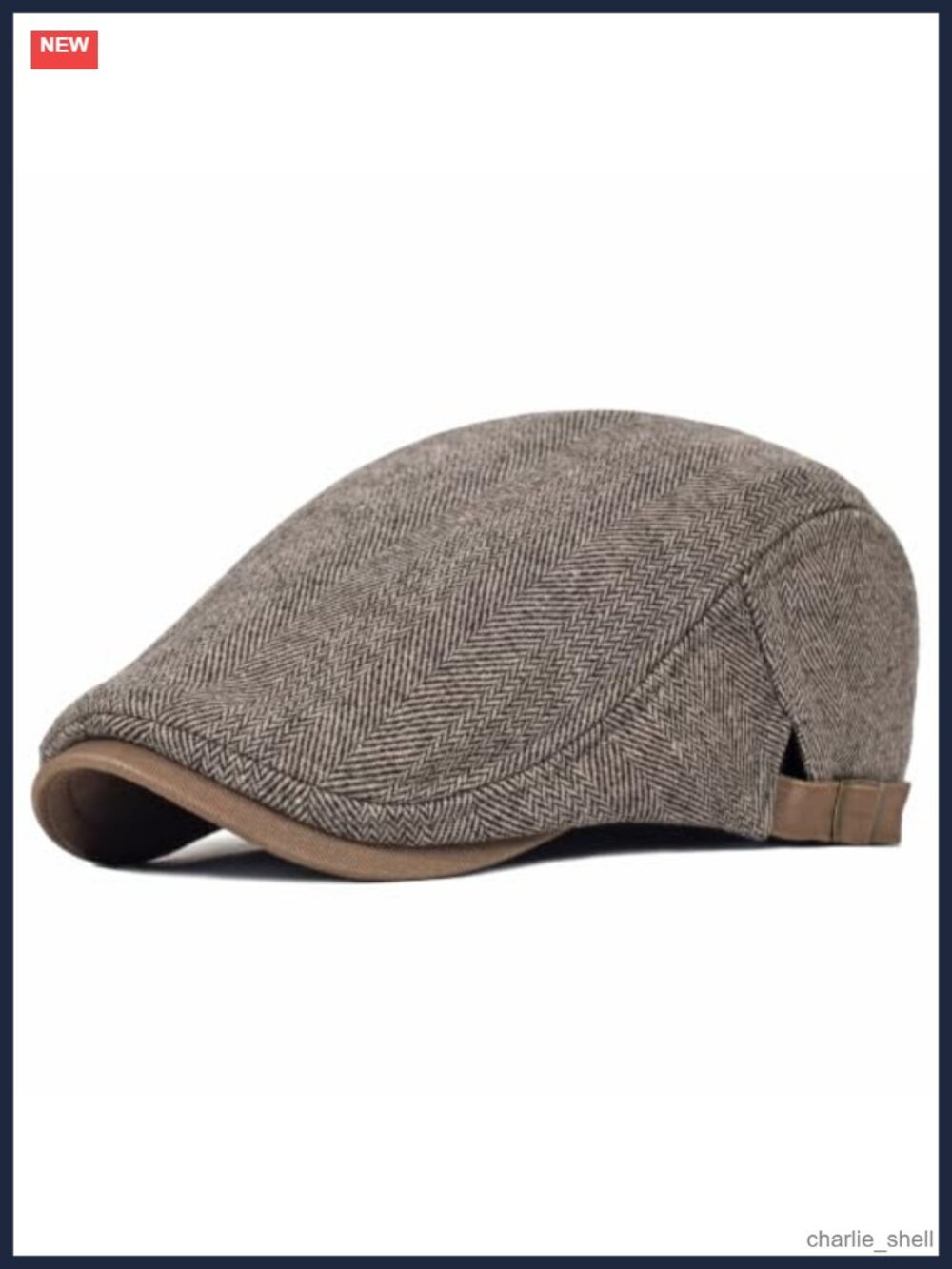 Men's Herringbone Tweed Newsboy Flat Ivy Gatsby Driving Hat